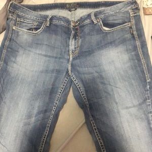 Plus size silver jeans